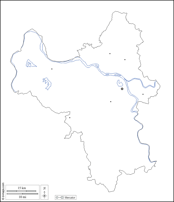 河內市 : d-maps.com: 免费地图, 免费的空白地图, 免费的轮廓地图, 免费基地地图 : 大纲, 水文学, 主要城市, 白