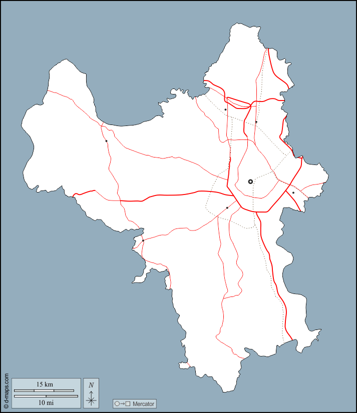 河內市 : d-maps.com: 免费地图, 免费的空白地图, 免费的轮廓地图, 免费基地地图 : 大纲, 主要城市, 道路