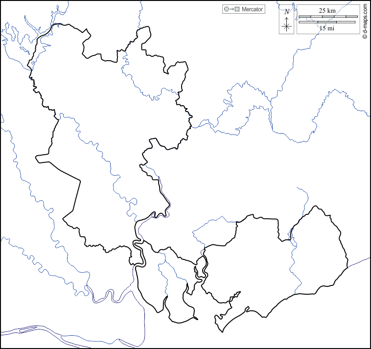 Ho-Chi-Minh-Stadt : d-maps.com: Kostenlose Karten, kostenlose stumme Karte, kostenlose unausgefüllt Landkarte, kostenlose hochauflösende Umrisskarte : Küsten, Grenzen, Hydrografie, weiß