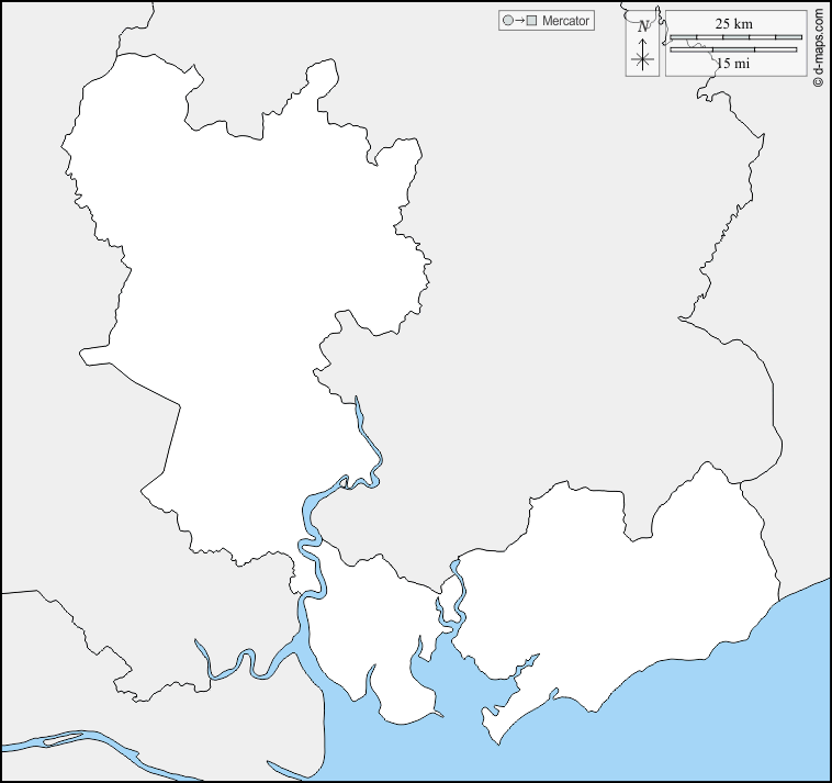 Ho-Chi-Minh-Stadt : d-maps.com: Kostenlose Karten, kostenlose stumme Karte, kostenlose unausgefüllt Landkarte, kostenlose hochauflösende Umrisskarte : Grenzen