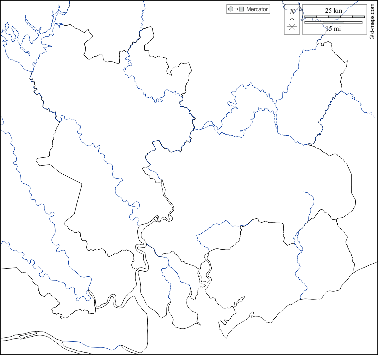 Ho-Chi-Minh-Stadt : d-maps.com: Kostenlose Karten, kostenlose stumme Karte, kostenlose unausgefüllt Landkarte, kostenlose hochauflösende Umrisskarte : Grenzen, Hydrografie, weiß