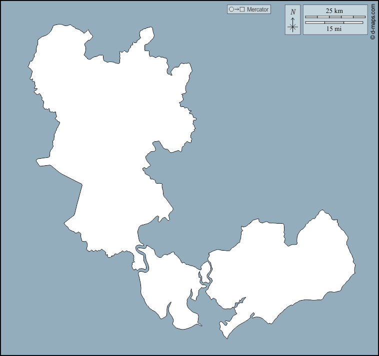 Città di Ho Chi Minh  : d-maps.com: mappa gratuita, mappa muta gratuita, cartina muta gratuita : contorni