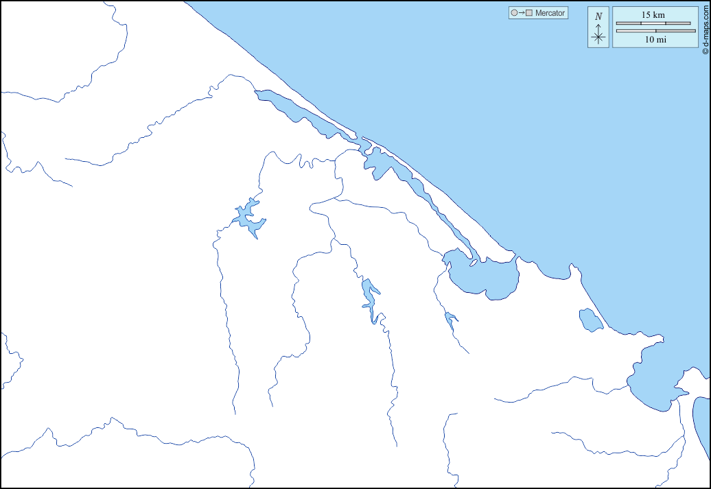 順化市 : d-maps.com: 免费地图, 免费的空白地图, 免费的轮廓地图, 免费基地地图 : 海岸, 水文学