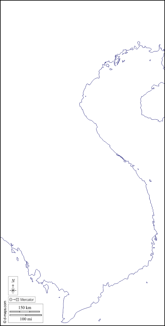 Vietnam : d-maps.com: mappa gratuita, mappa muta gratuita, cartina muta gratuita : litorali