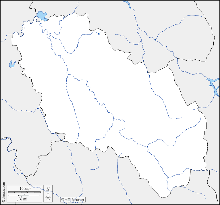 Prefettura di Berat : d-maps.com: mappa gratuita, mappa muta gratuita, cartina muta gratuita : frontiere, idrografia