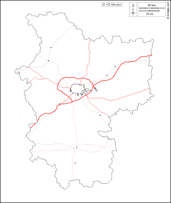 Província de Minsk : d-maps.com: mapa livre, mapa em branco livre, mapa livre do esboço, mapa básico livre
 : contornos, principais cidades, estradas, branco