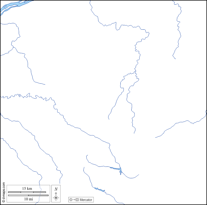 Distretto di Razgrad : d-maps.com: mappa gratuita, mappa muta gratuita, cartina muta gratuita : litorali, idrografia