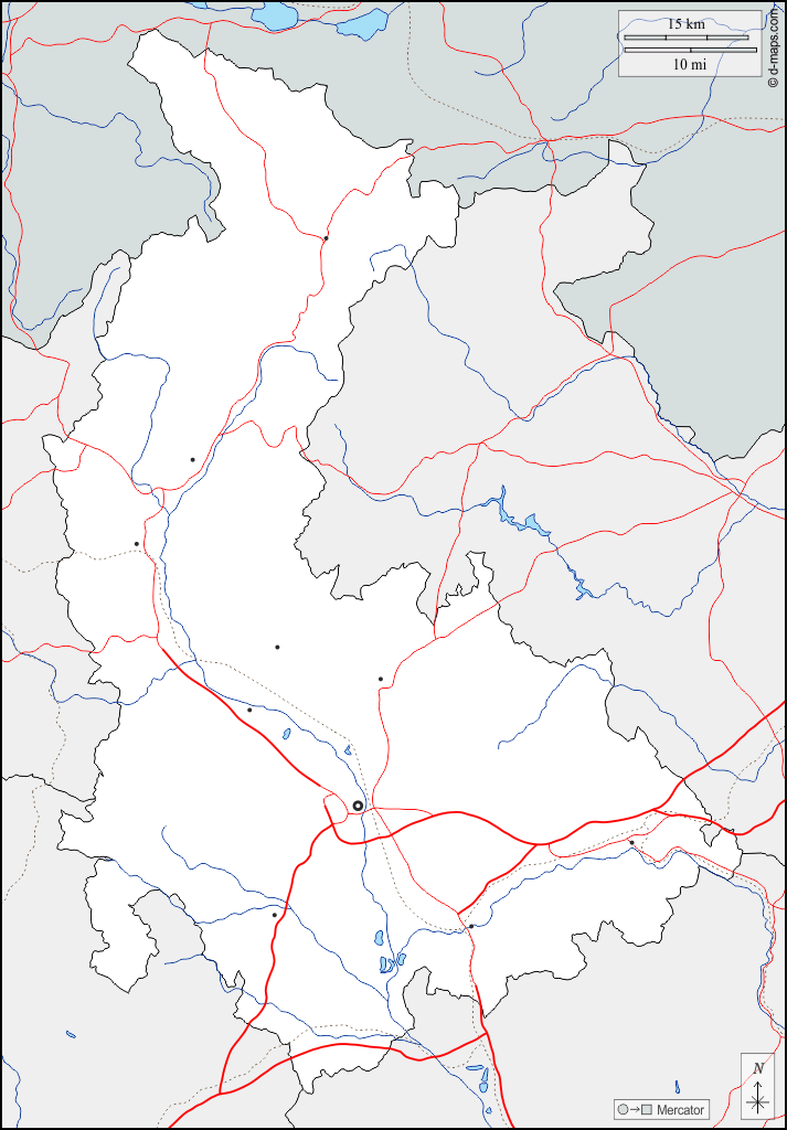 Olomouc : d-maps.com: Kostenlose Karten, kostenlose stumme Karte, kostenlose unausgefüllt Landkarte, kostenlose hochauflösende Umrisskarte : Grenzen, Hydrografie, Wichtige Städte, Straßen