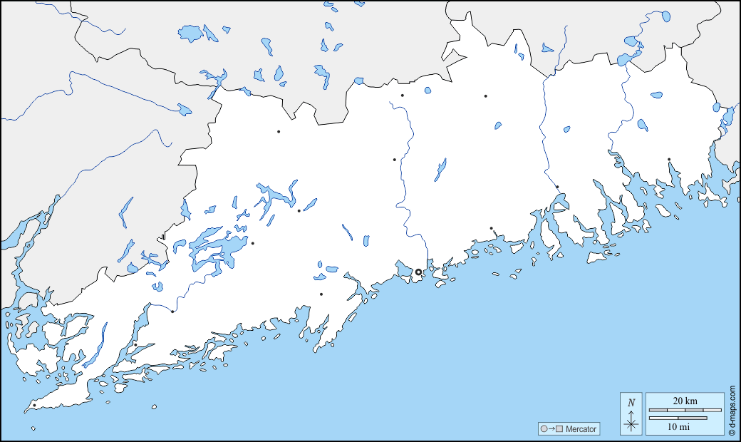 Uusimaa : d-maps.com: mappa gratuita, mappa muta gratuita, cartina muta gratuita : frontiere, idrografia, principali città