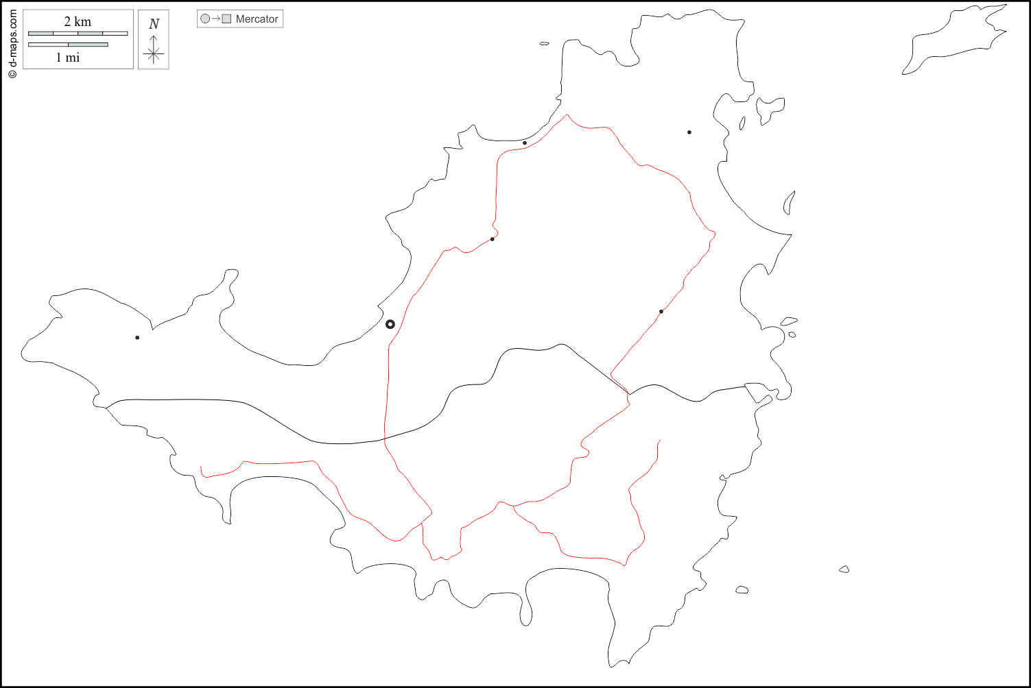 St. Martin (Insel) : d-maps.com: Kostenlose Karten, kostenlose stumme Karte, kostenlose unausgefüllt Landkarte, kostenlose hochauflösende Umrisskarte : Grenzen, Wichtige Städte, Straßen, weiß