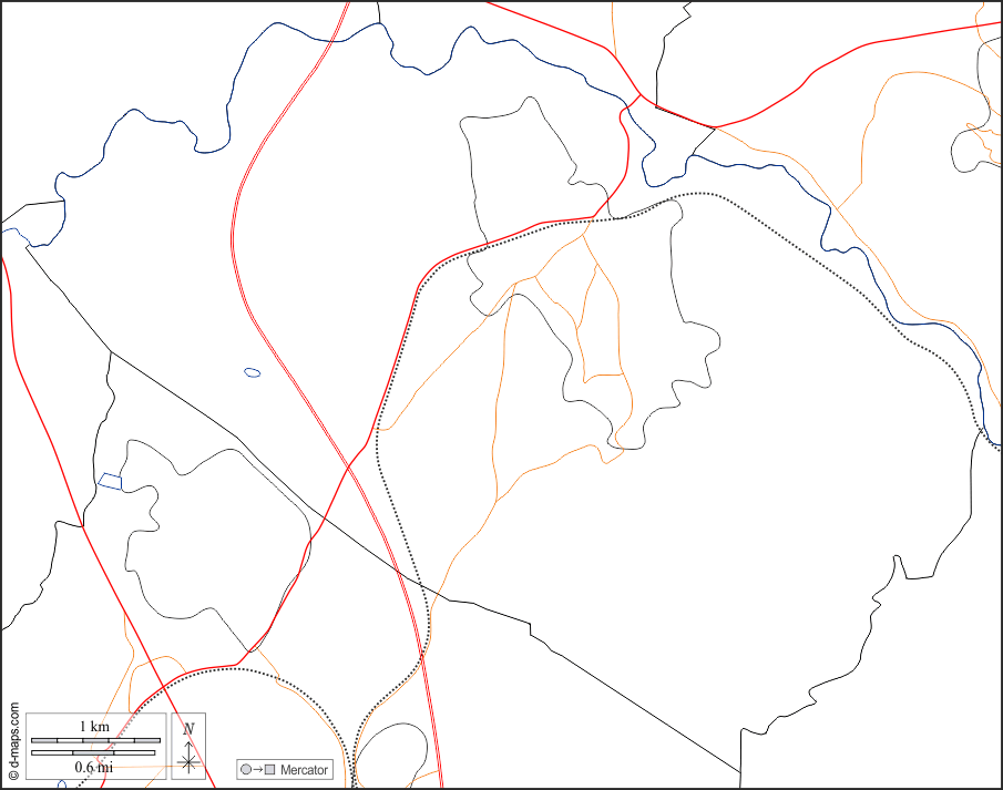 Velaux : d-maps.com: mappa gratuita, mappa muta gratuita, cartina muta gratuita : frontiere, idrografia, zone urbanizzate, strade, ferrovie, bianco