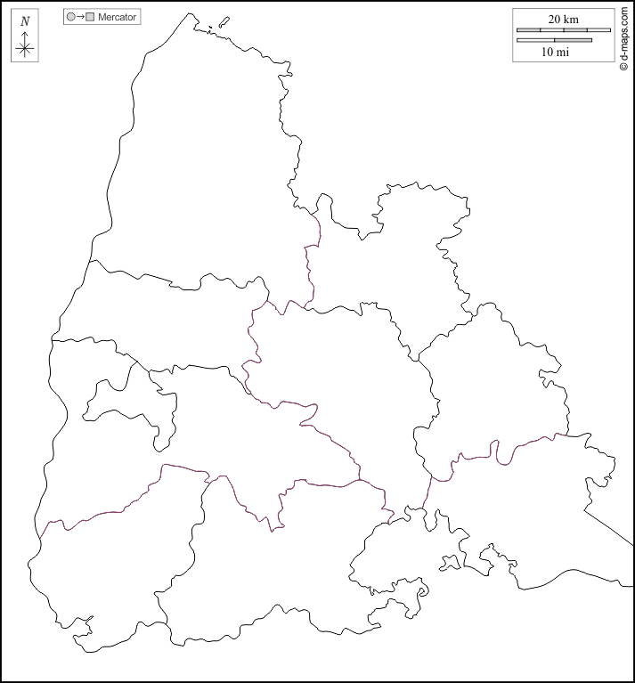 Distrito administrativo de Friburgo : d-maps.com: mapa gratuito, mapa mudo gratuito, mapa en blanco gratuito, plantilla de mapa : contornos, distritos, blanco