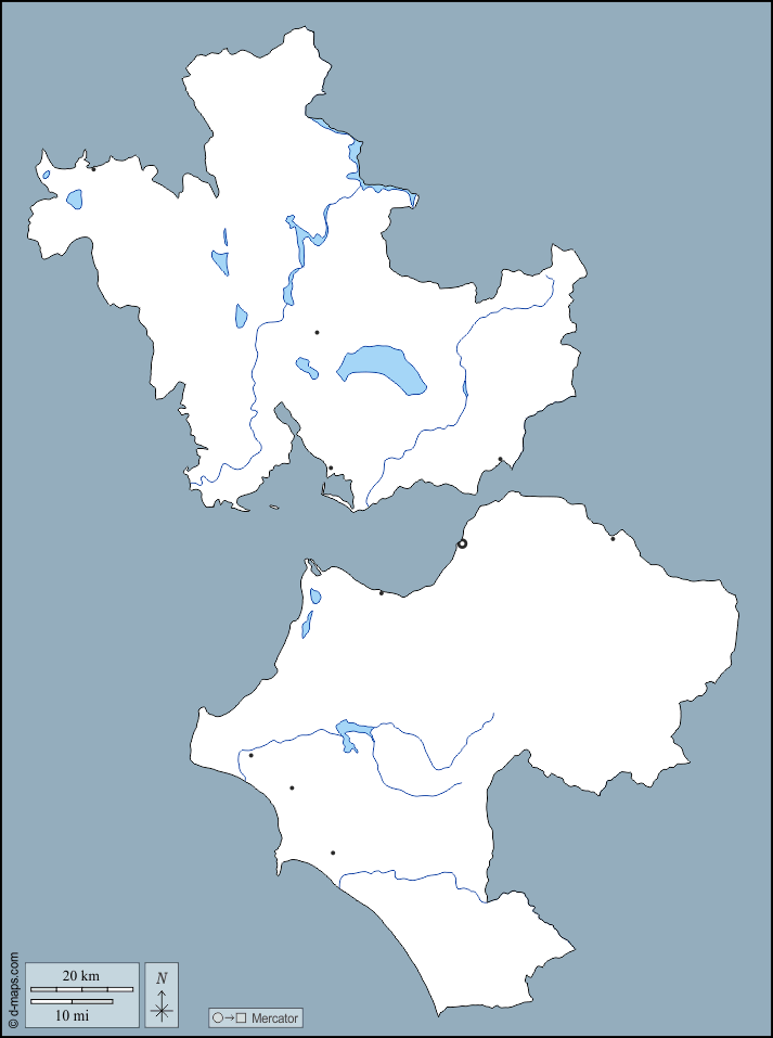 Grecia Occidentale : d-maps.com: mappa gratuita, mappa muta gratuita, cartina muta gratuita : contorni, idrografia, principali città