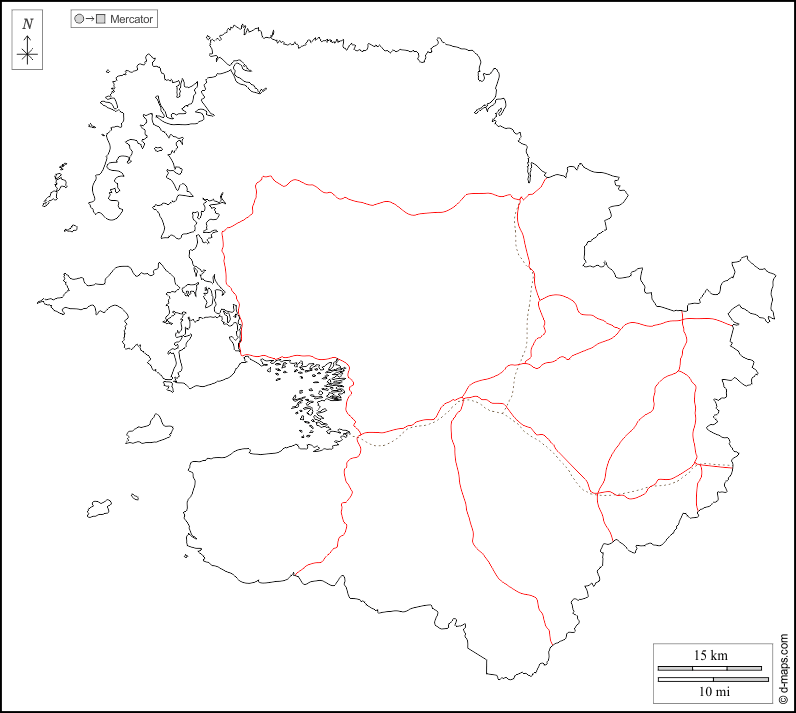 Mayo : d-maps.com: Kostenlose Karten, kostenlose stumme Karte, kostenlose unausgefüllt Landkarte, kostenlose hochauflösende Umrisskarte : Umrisse, Straßen, weiß