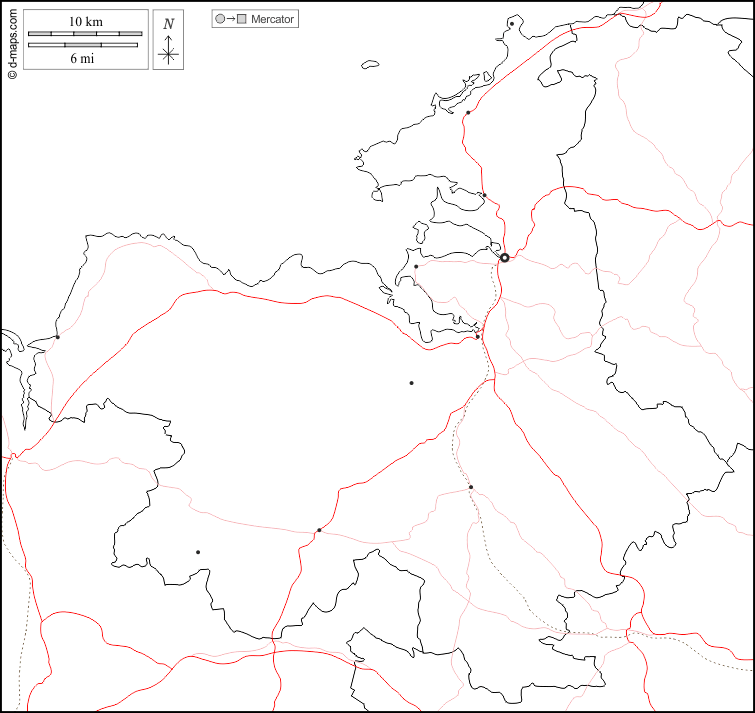 Sligo : d-maps.com: mappa gratuita, mappa muta gratuita, cartina muta gratuita : frontiere, principali città, strade, bianco
