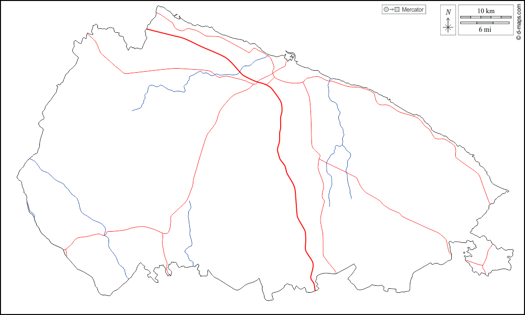 Bari : d-maps.com: Kostenlose Karten, kostenlose stumme Karte, kostenlose unausgefüllt Landkarte, kostenlose hochauflösende Umrisskarte : Umrisse, Hydrografie, Straßen, weiß
