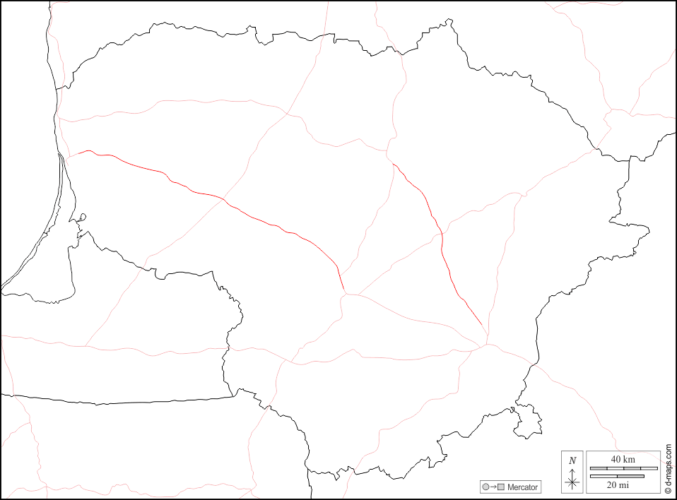 Lituania : d-maps.com: mapa gratuito, mapa mudo gratuito, mapa en blanco gratuito, plantilla de mapa : fronteras, carreteras, blanco