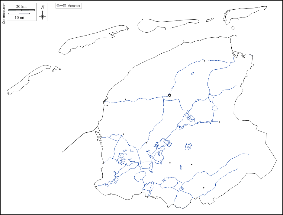 فرايزلاند : خريطة مجانية, خريطة خاليه من الفراغ, خريطة الخطوط العريضة, خريطة القاعدة الحرة
 : الخطوط العريضة, هيدروغرافيا, المدن الرئيسية, أبيض