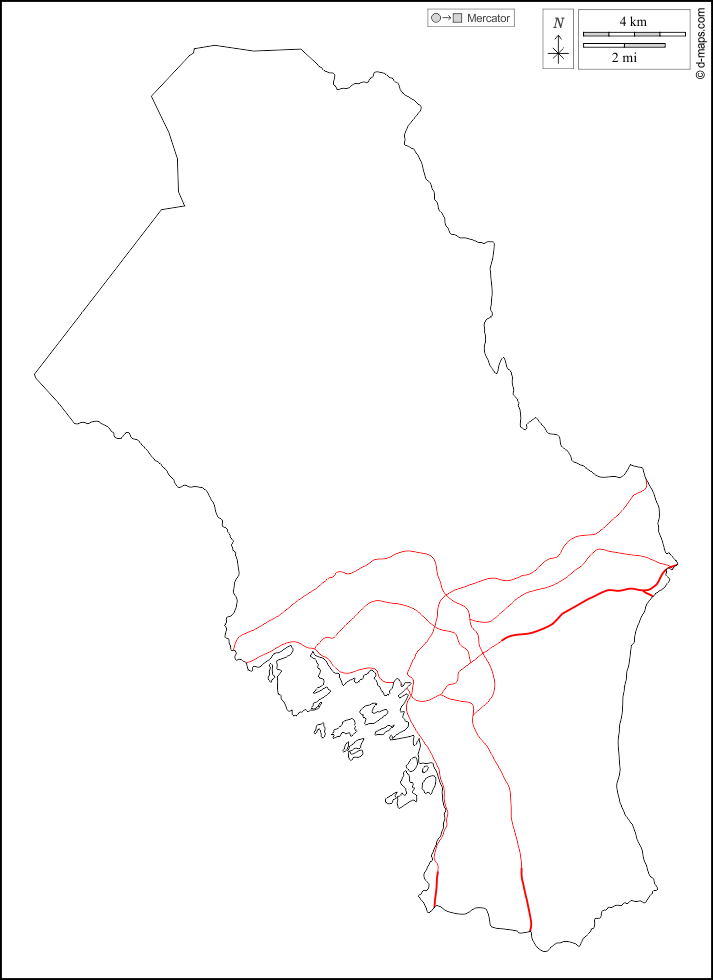 Oslo : d-maps.com: mapa livre, mapa em branco livre, mapa livre do esboço, mapa básico livre
 : contornos, estradas, branco