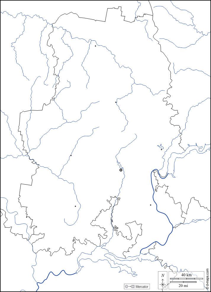 Udmurtia : d-maps.com: mappa gratuita, mappa muta gratuita, cartina muta gratuita : frontiere, idrografia, principali città, bianco