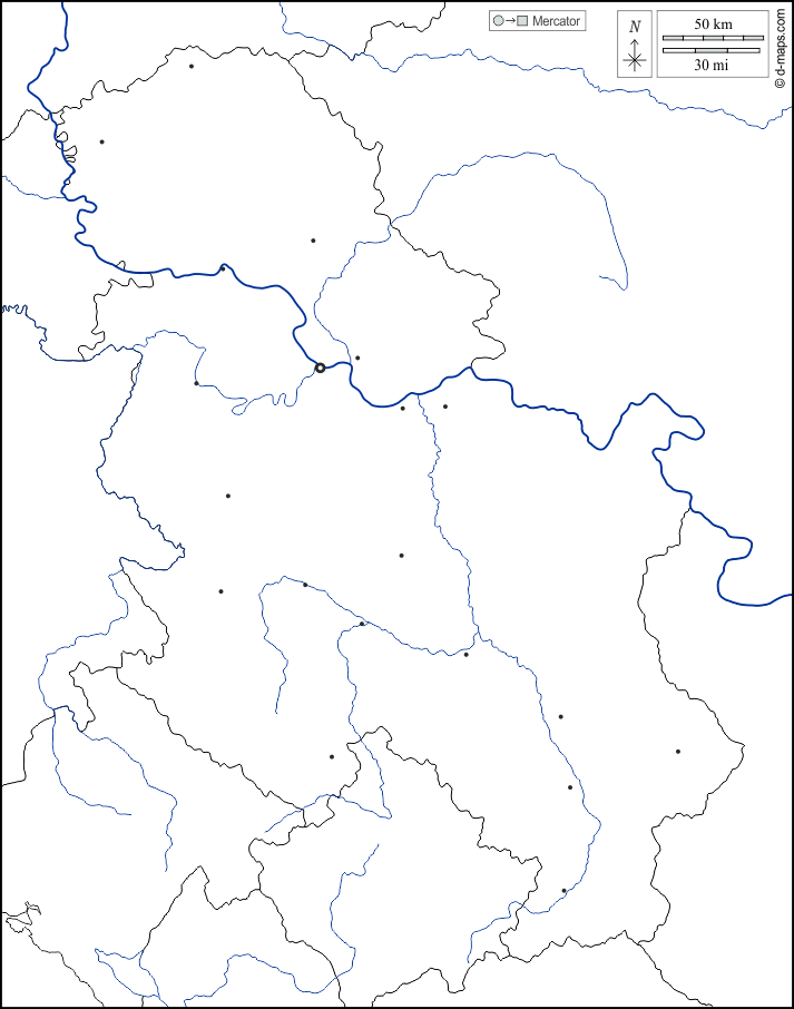 Сербия : d-maps.com: Бесплатная карта, бесплатная карта, свободная карта, Бесплатная базовая карта
 : границы, гидрографии, Главные города, Белый