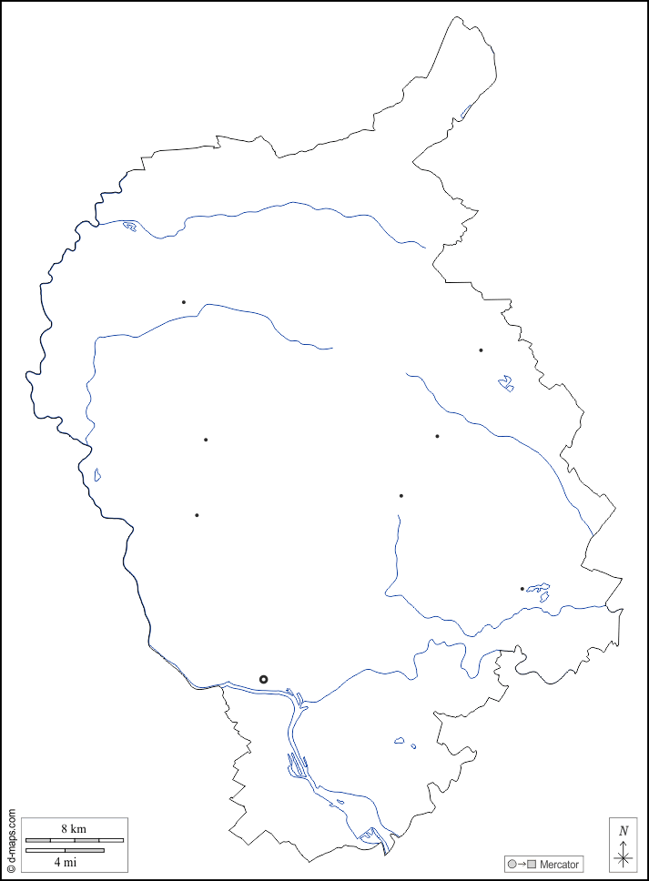 Bratislava : d-maps.com: Kostenlose Karten, kostenlose stumme Karte, kostenlose unausgefüllt Landkarte, kostenlose hochauflösende Umrisskarte : Umrisse, Hydrografie, Wichtige Städte, weiß