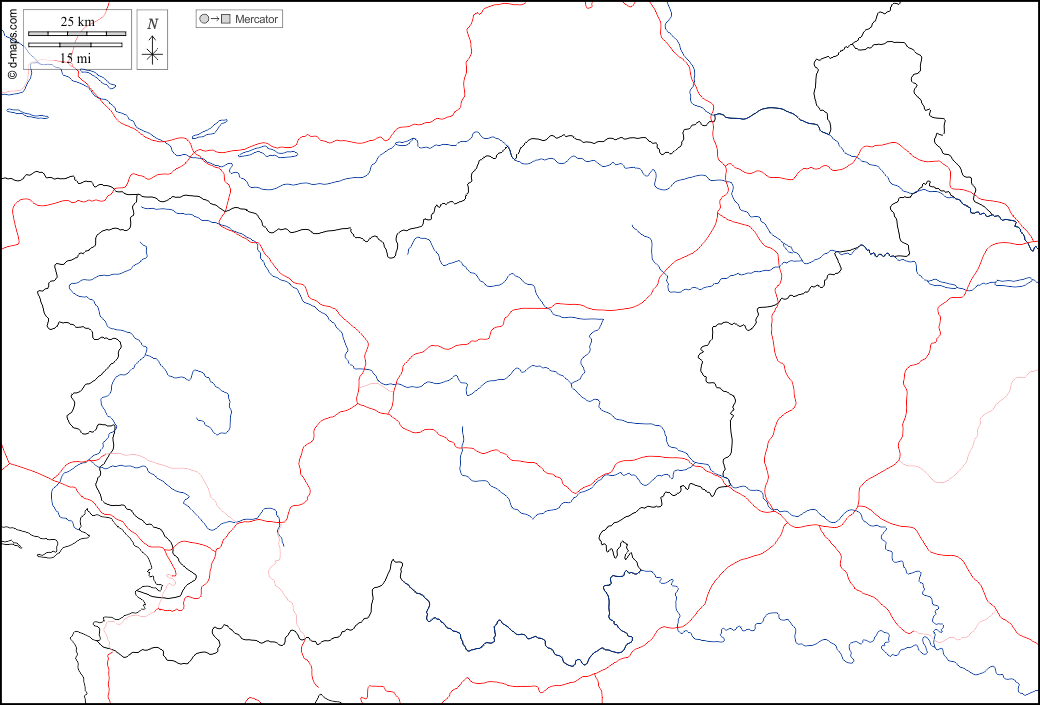 سلوفينيا : خريطة مجانية, خريطة خاليه من الفراغ, خريطة الخطوط العريضة, خريطة القاعدة الحرة
 : حدود, هيدروغرافيا, الطرق, أبيض