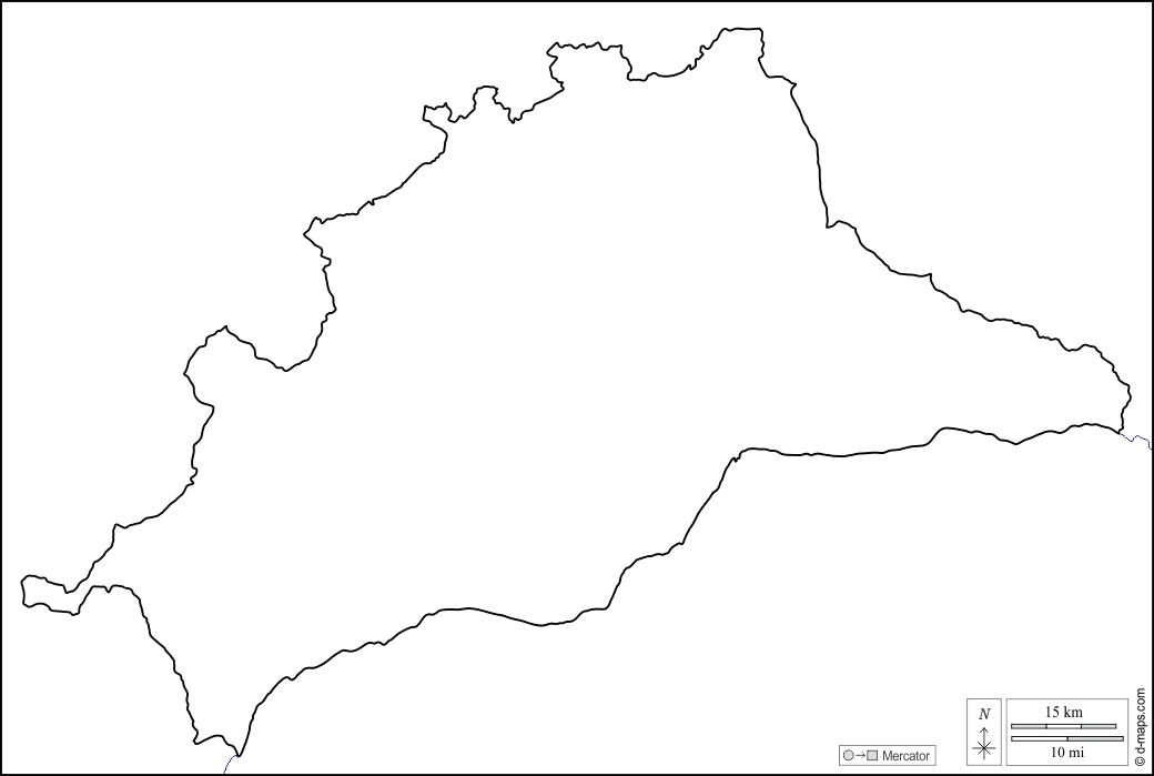 Malaga : d-maps.com: mappa gratuita, mappa muta gratuita, cartina muta gratuita : litorali, limiti, bianco