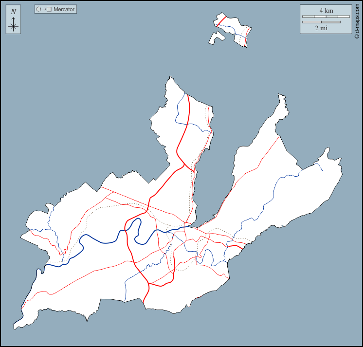 Geneva : d-maps.com: free map, free blank map, free outline map, free base map : outline, hydrography, roads