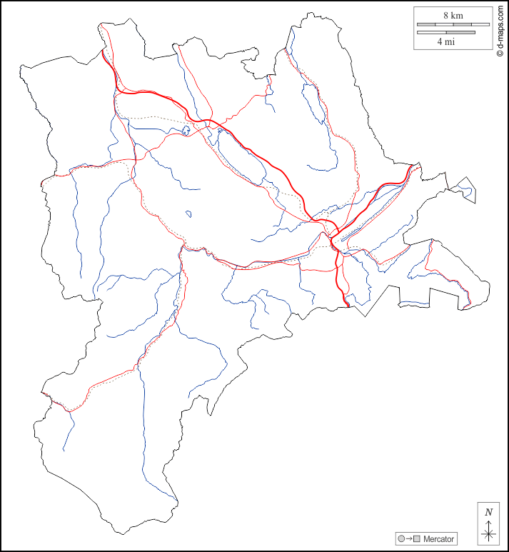 Lucerna : d-maps.com: mapa gratuito, mapa mudo gratuito, mapa en blanco gratuito, plantilla de mapa : contornos, hidrografía, carreteras, blanco