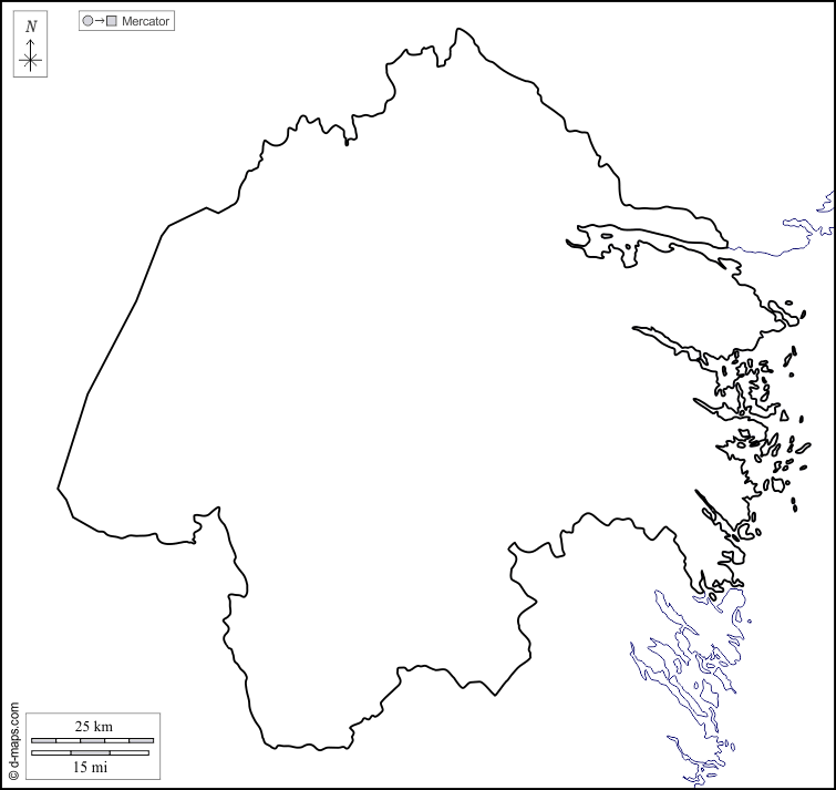 Östergötland : d-maps.com: mappa gratuita, mappa muta gratuita, cartina muta gratuita : litorali, limiti, bianco