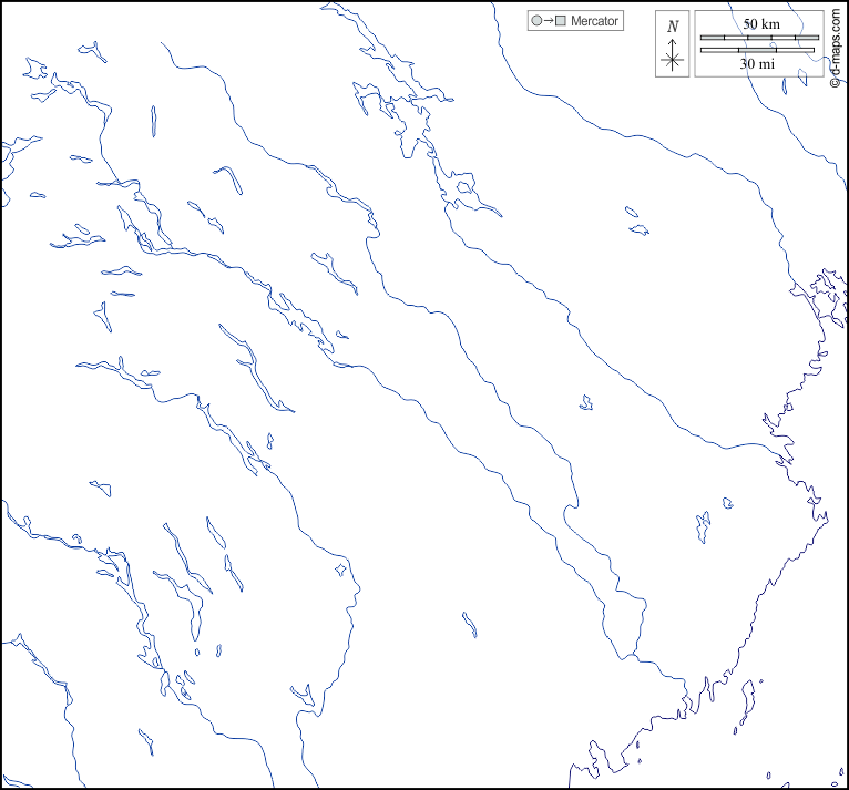 Västerbotten : d-maps.com: mappa gratuita, mappa muta gratuita, cartina muta gratuita : litorali, idrografia, bianco