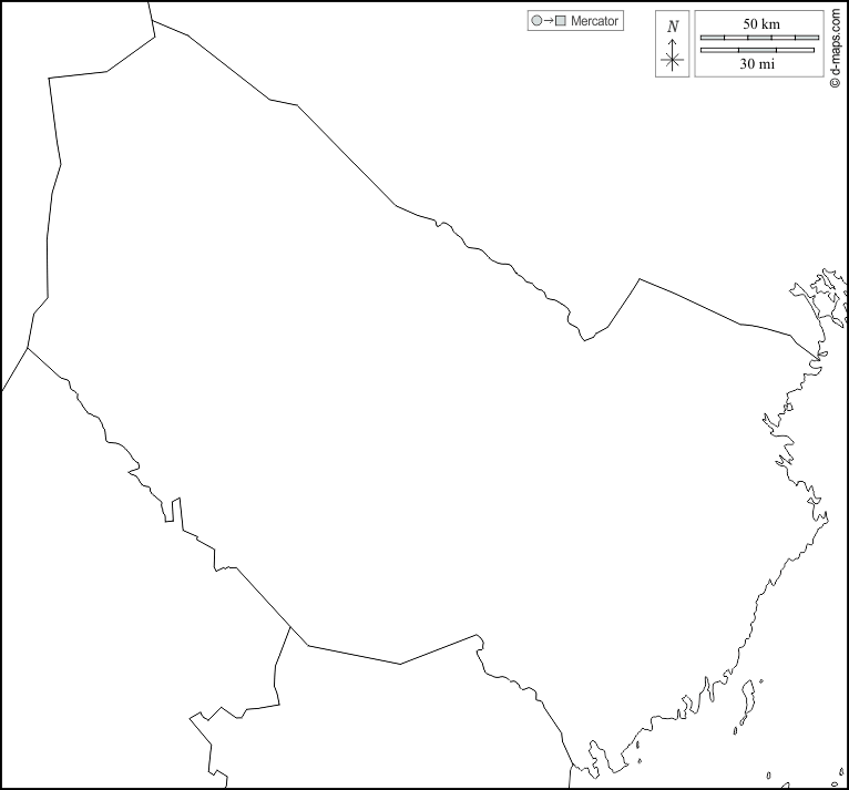 Västerbotten : d-maps.com: mappa gratuita, mappa muta gratuita, cartina muta gratuita : frontiere, bianco
