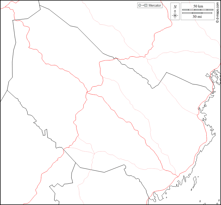 Västerbotten : d-maps.com: mappa gratuita, mappa muta gratuita, cartina muta gratuita : frontiere, strade, bianco