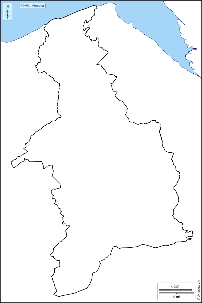 Denbighshire : d-maps.com: mappa gratuita, mappa muta gratuita, cartina muta gratuita : litorali, limiti