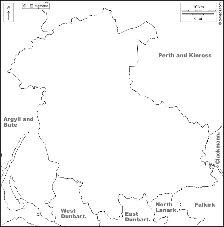 Stirling : d-maps.com: mappa gratuita, mappa muta gratuita, cartina muta gratuita : frontiere, nomi, bianco