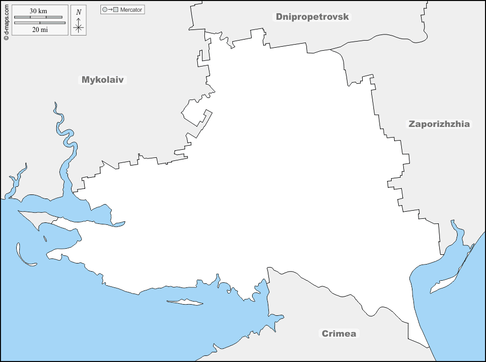 Cherson : d-maps.com: mappa gratuita, mappa muta gratuita, cartina muta gratuita : frontiere, nomi