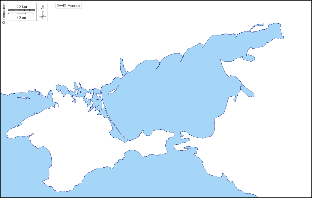 Mar d'Azov : d-maps.com: mappa gratuita, mappa muta gratuita, cartina muta gratuita : litorali