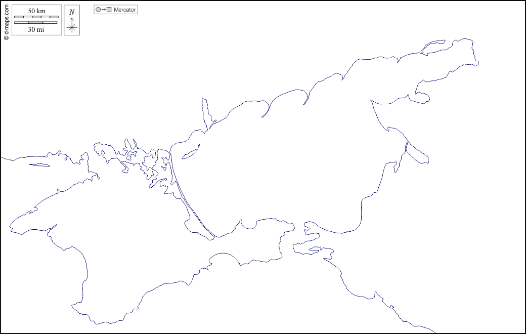 Mar d'Azov : d-maps.com: mappa gratuita, mappa muta gratuita, cartina muta gratuita : litorali, bianco