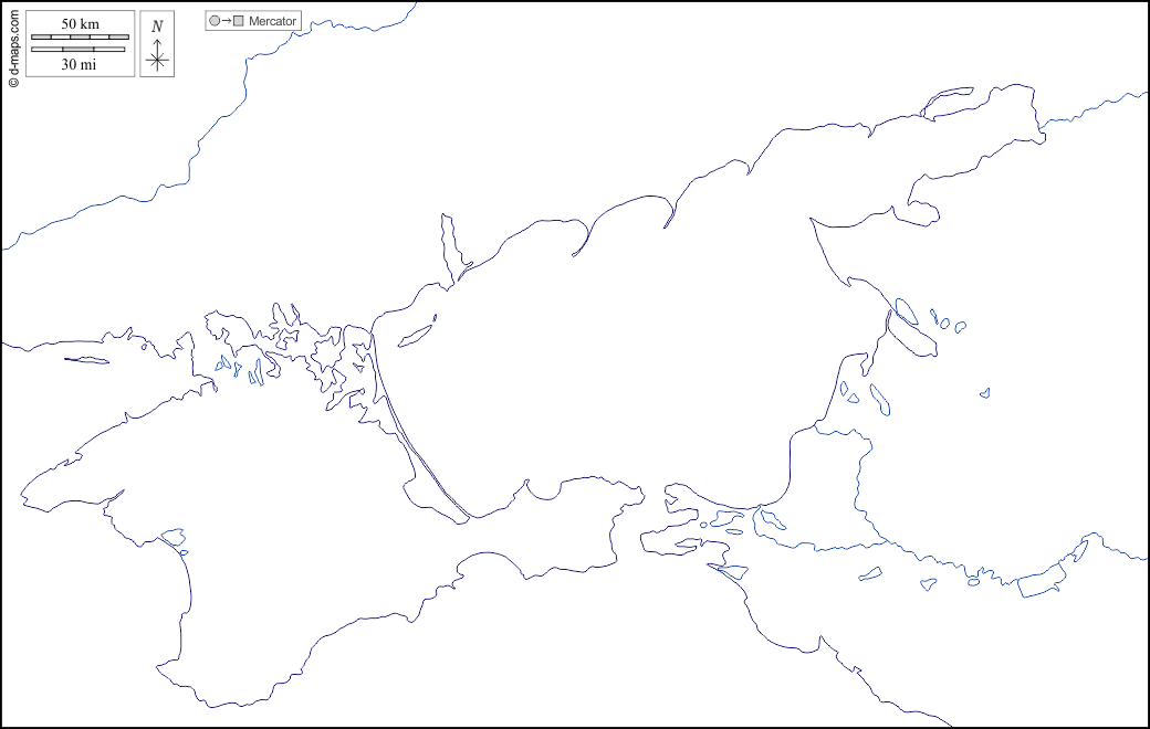 Азовское море : d-maps.com: Бесплатная карта, бесплатная карта, свободная карта, Бесплатная базовая карта
 : побережья, гидрографии, Белый