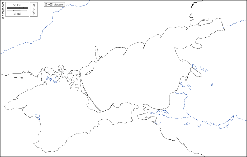 Mar d'Azov : d-maps.com: mappa gratuita, mappa muta gratuita, cartina muta gratuita : idrografia, regioni, bianco