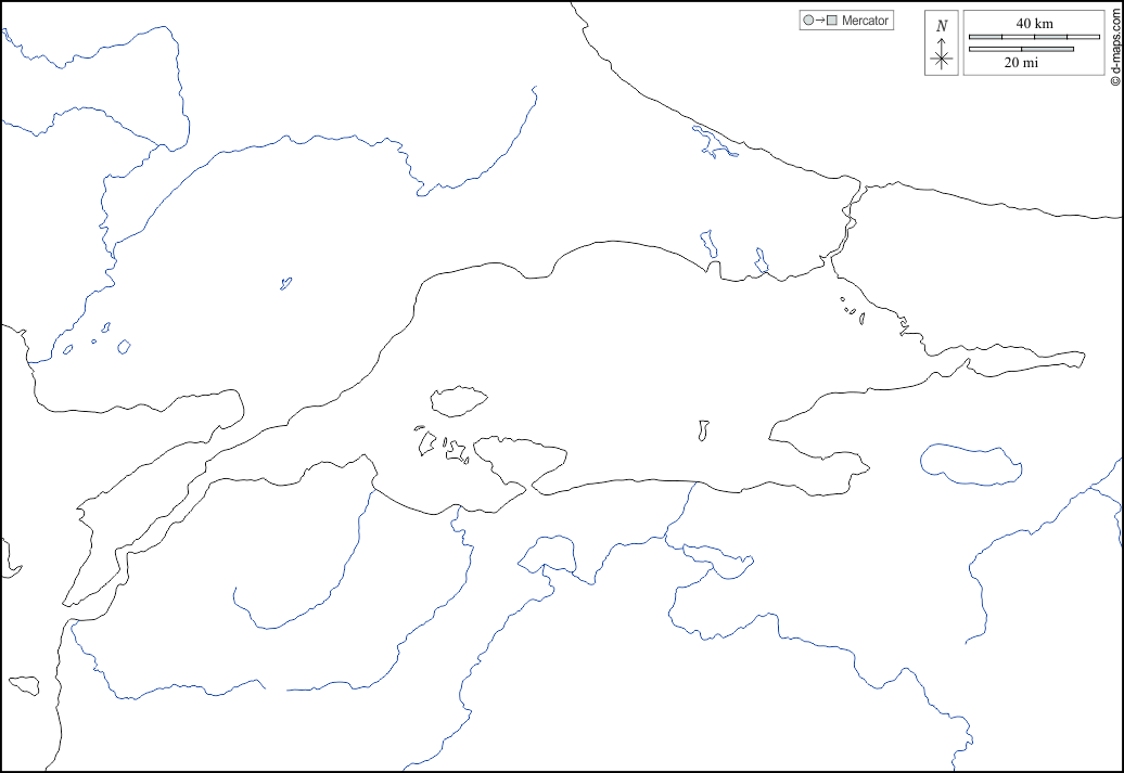 Sea of Marmara : d-maps.com: free map, free blank map, free outline map, free base map : coasts, hydrography, white