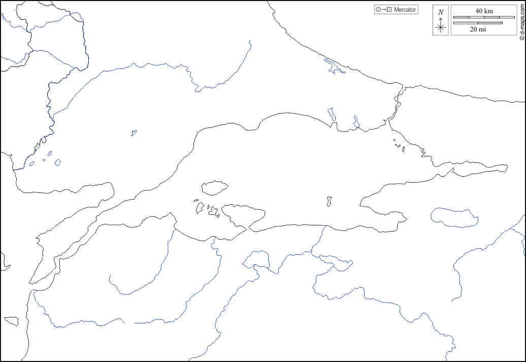 Sea of Marmara : d-maps.com: free map, free blank map, free outline map, free base map : hydrography, states, white