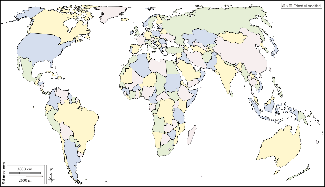 世界计划圈（欧洲非洲） : d-maps.com: 免费地图, 免费的空白地图, 免费的轮廓地图, 免费基地地图 : 国家, 颜色, 白