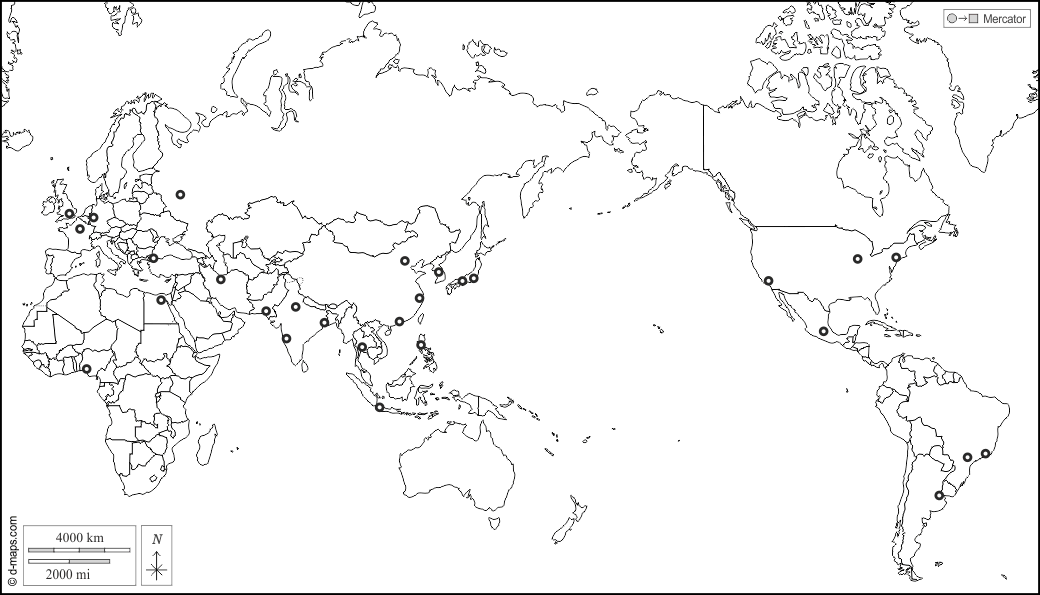 विश्व प्लैनिस्फीयर (प्रशांत महासागर) : d-maps.com: नि: शुल्क मानचित्र, नि: शुल्क रिक्त नक्शा, नि: शुल्क रूपरेखा मानचित्र, नि: शुल्क आधार मानचित्र
 : राज्यों, मुख्य कस्बों, सफेद